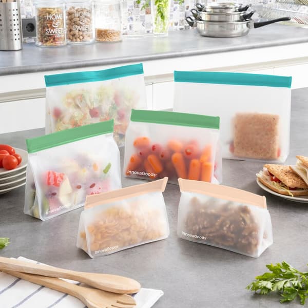 Sett med gjenbrukbare hermetisk lukkede poser Zags InnovaGoods 6 enheter