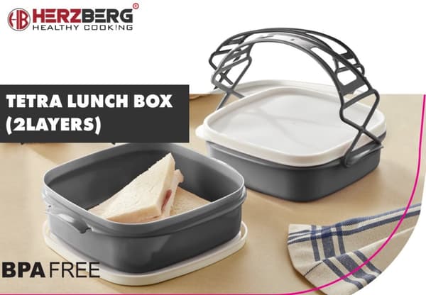 Herzberg 2-lagers Tetra lunchlåda