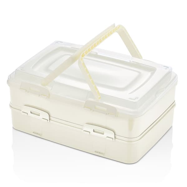 Herzberg Duplex transportlåda för takeaway-kakor och bakverk Elfenben