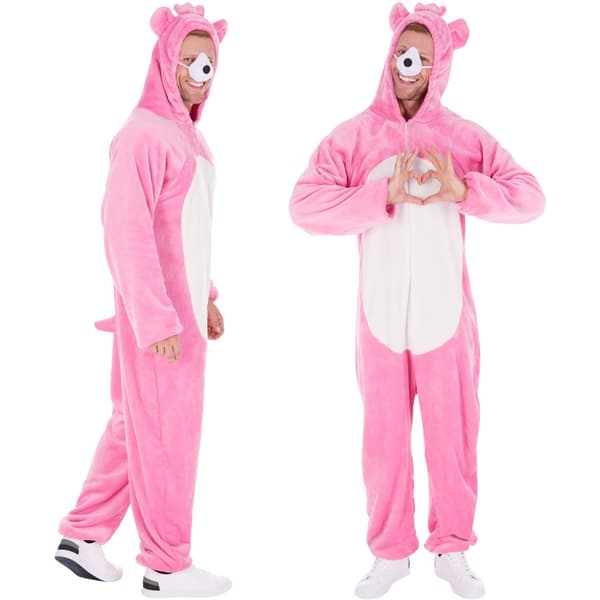Unisex kostume Bjørneoverall pink