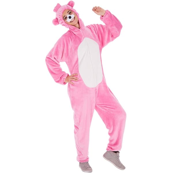 Unisex kostume Bjørneoverall pink