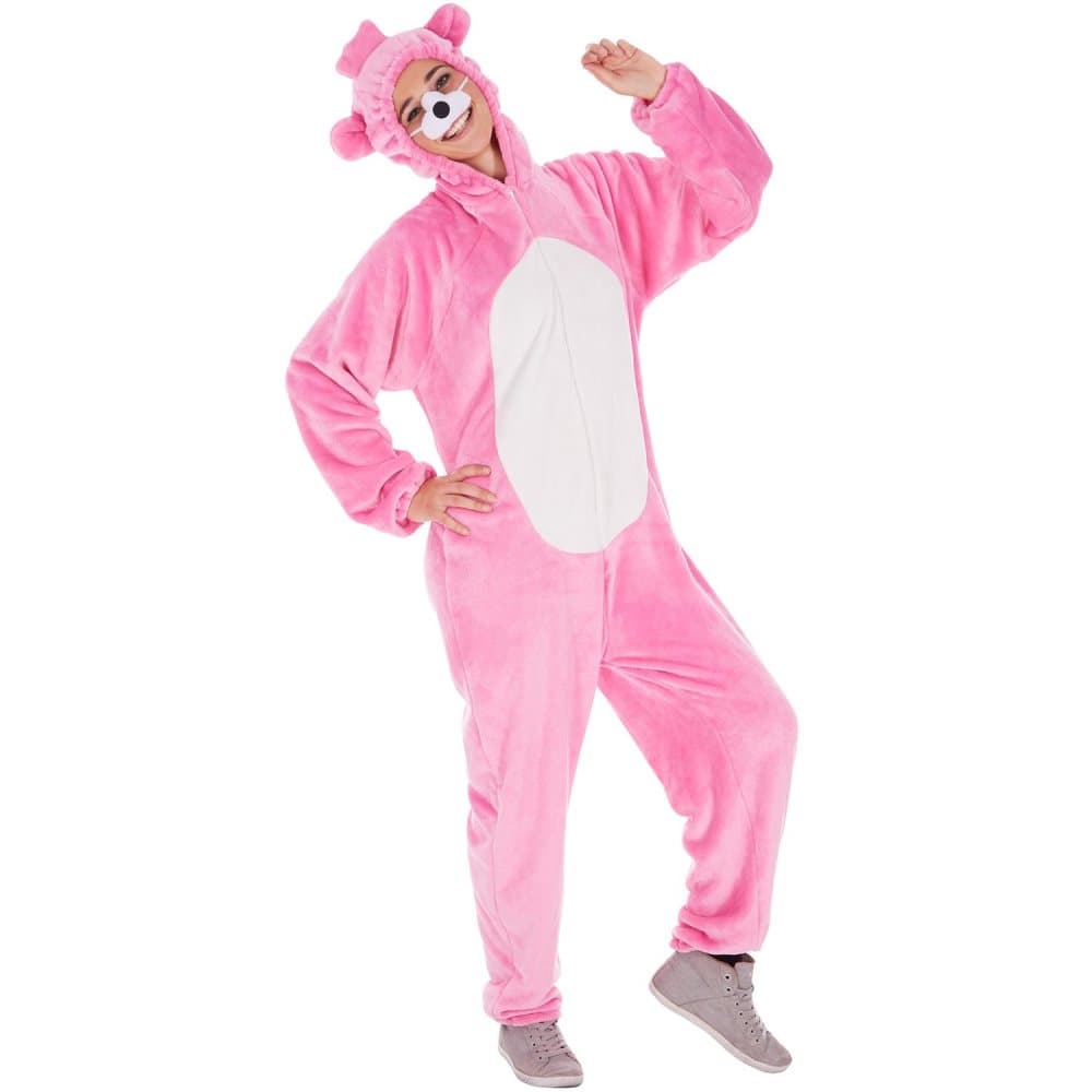 Unisex kostume Bjørneoverall pink