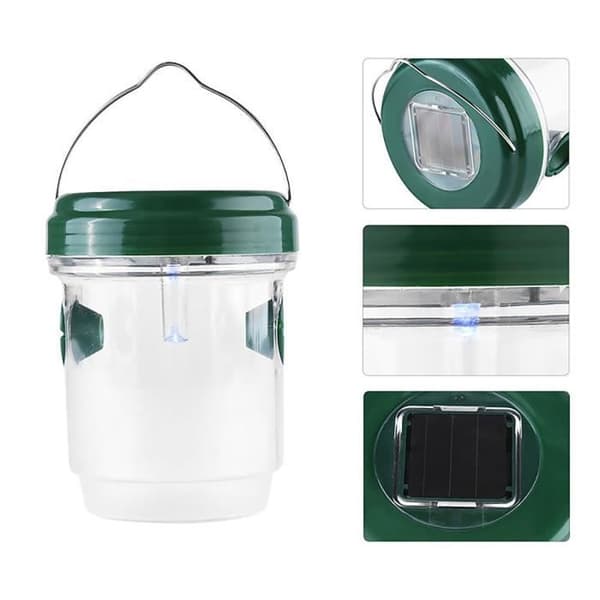 2 stycken Solar Green Bee Trap Insektsfälla Insektsavvisande verktyg Lämpligt för utomhusbalkong Trädgårdsterrass