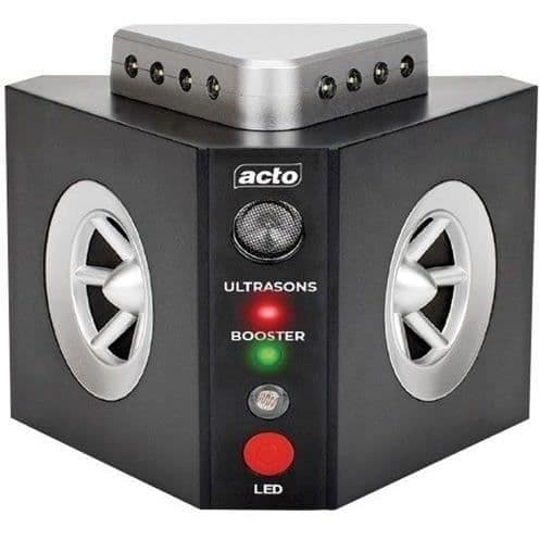 Ultraljudsrepellents 3 i 1 - ACTO - 300 m² - Maxi täckning & stor vinkel för råttor - Möss - Sorkar - Lérots