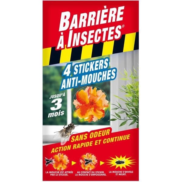 Anti-Fly Window Stickers - INSECT BARRIER - Paket med 4 klistermärken - Effektiv i 3 månader