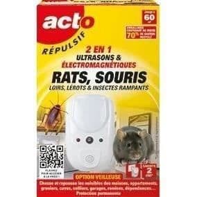 Ultraljuds- och elektromagnetisk avskräckare - ACTO - 60m²