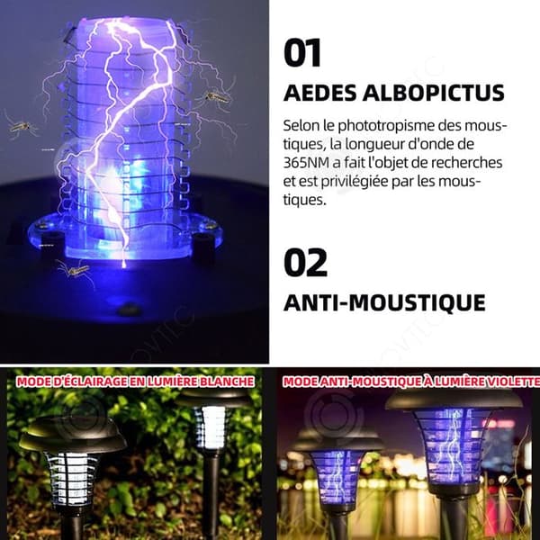 INN Mosquito Killer Lamp 600mAh Solar Mosquito Killer Lamp LED Garden Anti-mygg och skadeinsekter för dubbelfunktion IP