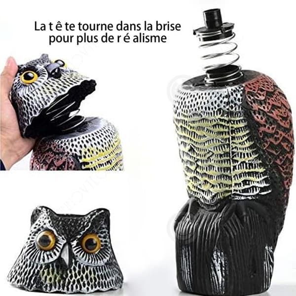 INN Fake Owl 10x15x36cm med självlysande ögon Owl Decoy Realistisk simulering av fågelskrämmremedel för att skrämma duvor och fåglar