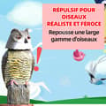 Miniatyrbild 3 av 4: INN Fake Owl 17x17x38cm med självlysande ögon Owl Decoy Realistisk simulering av fågelskrämmremedel för att skrämma duvor och fåglar