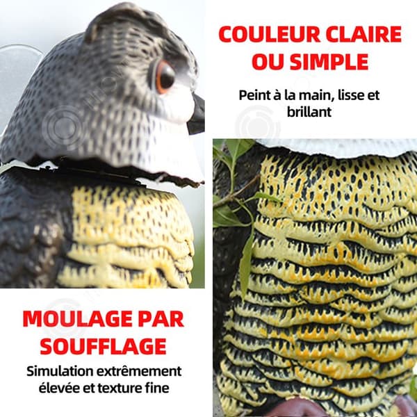 INN Fake Owl 17x17x38cm med självlysande ögon Owl Decoy Realistisk simulering av fågelskrämmremedel för att skrämma duvor och fåglar