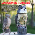 Miniatyrbild 2 av 4: INN Fake Owl 17x17x38cm med självlysande ögon Owl Decoy Realistisk simulering av fågelskrämmremedel för att skrämma duvor och fåglar
