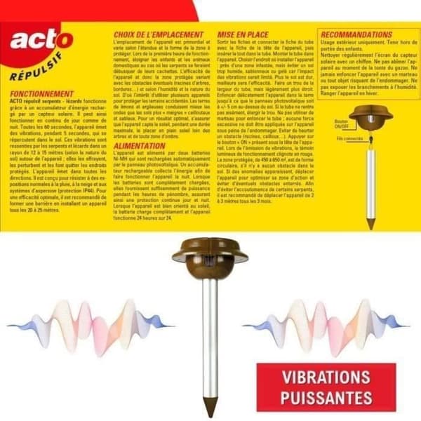 Orm- och ödlavvisande - vibrationer