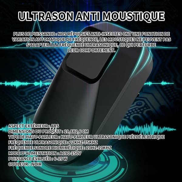 C Anti mygg 19,8x2,6 cm ABS ultraljud anti myggmedel ultraljud anti myggmedel ultraljud gnagare insektsmedel