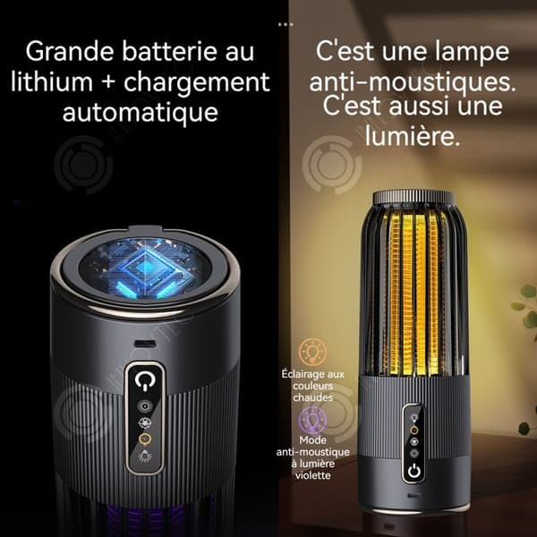 INN Myggmedel 2 i 1 1200mAh solbelyst campinglampa myggmedel hopfällbar Ultrasons avskräckare Laser