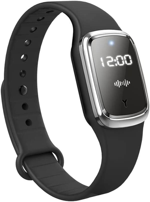 Armbånd Myggeafvisende Ultralyd, Elektronisk Myggearmbåndsur med USB-opladning Sort