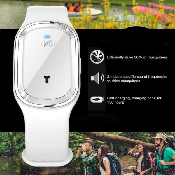 Armband myggskydd ultraljud, elektronisk mygg-armbandsur med USB-laddning