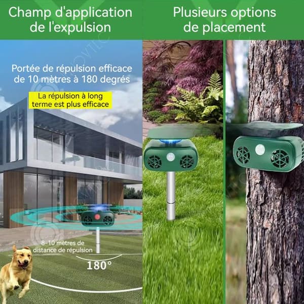 INN myggavvisare 10 meter inomhus 180 grader vidvinkel USB Vattentät Tyst Eco LED Solcellsdriven avvisare för djur