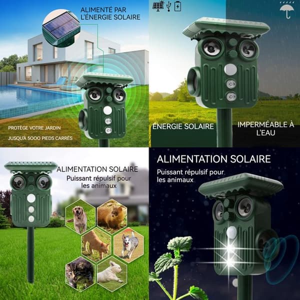 INN Mole Repellent 1000mah IPX67 5 nivåer justerbar infraröd detektering blixt nattvibrationsenhet ultraso kattavvisande