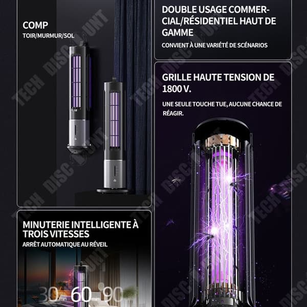 TD Mosquito Killer Lamp 1800V 7,7x7,7x37,4 cm USB Electric Insect Killer UV Mosquito Killer Lampa Inomhus myggmedelslampa