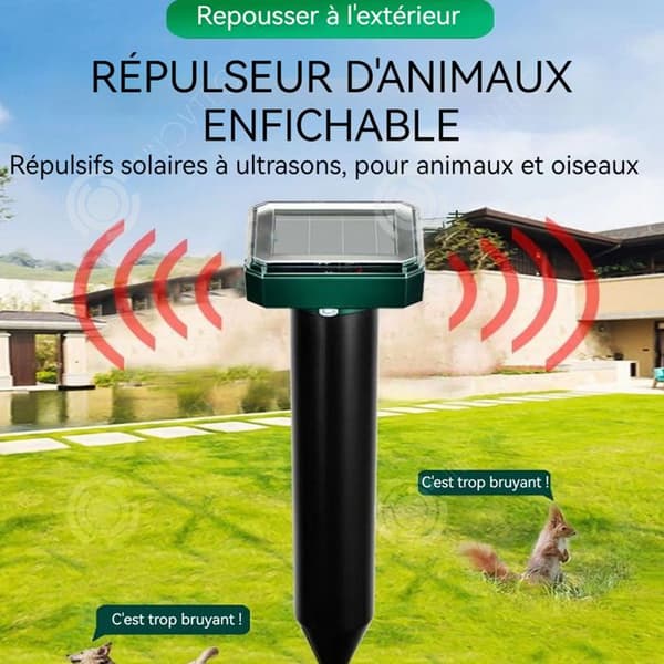 INN Solar Mole Repellent 8st 500mah LED 360 Degree Driving Solar Charging Anti Mole 24h Kontinuerligt arbete Ultraljud Skadligt