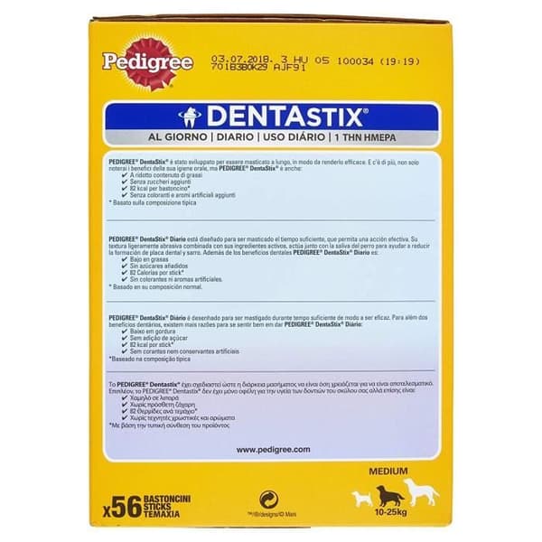 PEDIGREE Dentastix hundgodis för medelstora hundtuggar med kyckling- och nötköttsmak mot stentänder