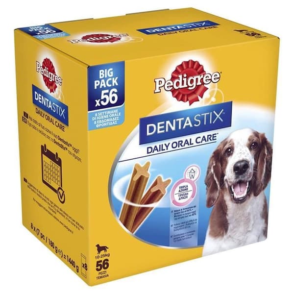 PEDIGREE Dentastix hundgodis för medelstora hundtuggar med kyckling- och nötköttsmak mot stentänder