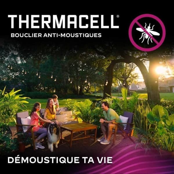 Myggavvisande apparat & tigermyggor - THERMACELL - Trådlös - 20m² skydd - Vit