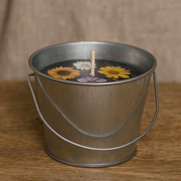 Utomhusavvisande Paket med 4 Citronella-ljus och Metallhink – 12 timmars varaktighet