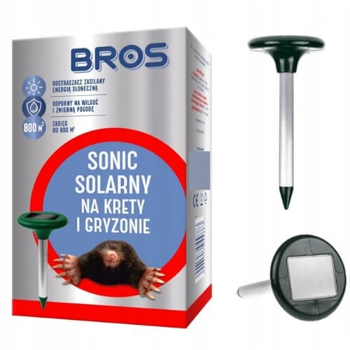 BROS SONIC solcelledrevet muldvarpe- og gnaver-slangeafvisende middel 1 stk.