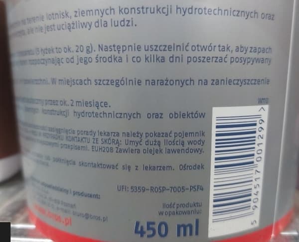 BROS-karkotinvalmiste kissoille, koirille ja myyrille 450 ml