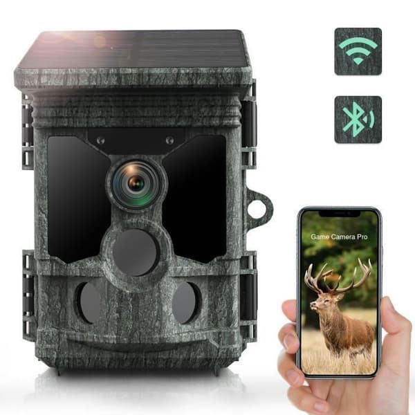 CAMPARK Solardriven viltkamera 4K 112MP Nattseende IP66 Trail Kamera WiFi/Bluetooth/APP