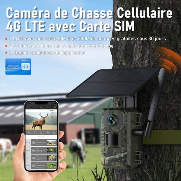 Solfjäderkamera CAMPARK 2K 14MP Trail Camera 120° vidvinkel med 940nm nattseende och 4G SIM/APP
