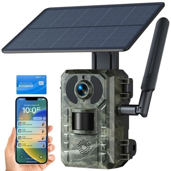 Solfjäderkamera CAMPARK 2K 14MP Trail Camera 120° vidvinkel med 940nm nattseende och 4G SIM/APP