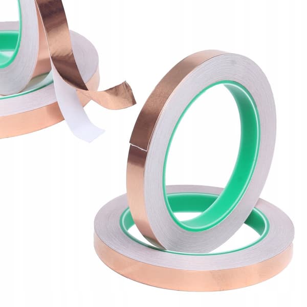 Koppartejp 20mm x 20m (tjocklek 0,05mm) - ledande på ena sidan