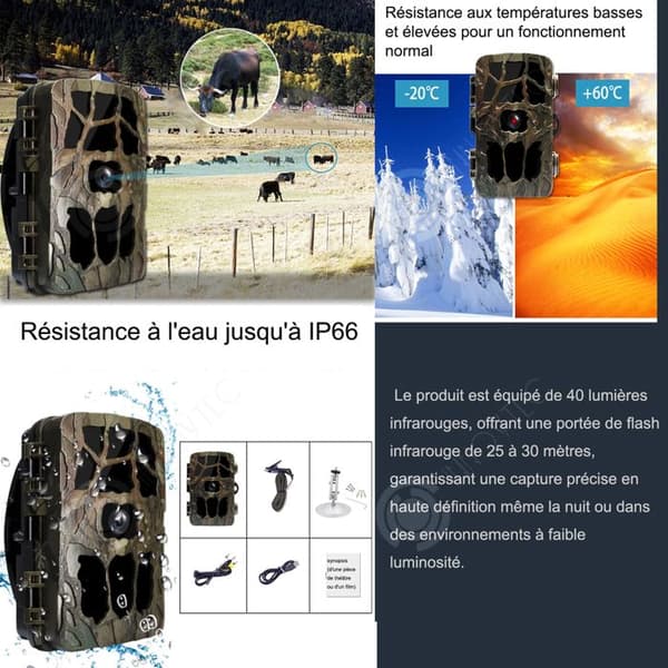 INN Hunting Camera Support 4k/10fps videoinspelning ger 25-30m infrarött nattseende