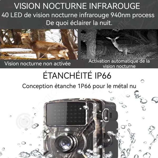 INN Jaktkamera IP66 vattentät och dammtät ultrasnabb triggerfotografering 12 miljoner pixlar 1920x1