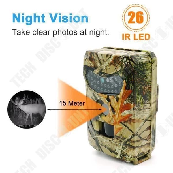 bästa HD-utomhuskamera för jakt med nattseende 12 MP 120°/vidvinkel vattentät för infraröd övervakning och induktion