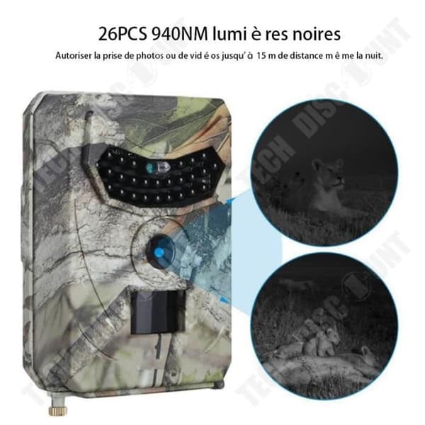 TD® Trail Camera Vattentät 26 lysdioder 12MP 1080P HD 120° Vidvinkel Trail Camera, infraröd rörelsesensor