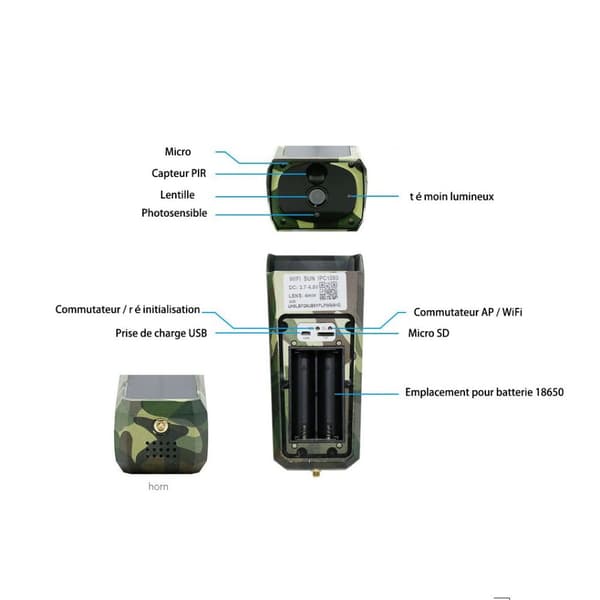 TD® Outdoor Camouflage Solar Camera 2 Million Pixel WiFi Remote Vattentät övervakningskamera