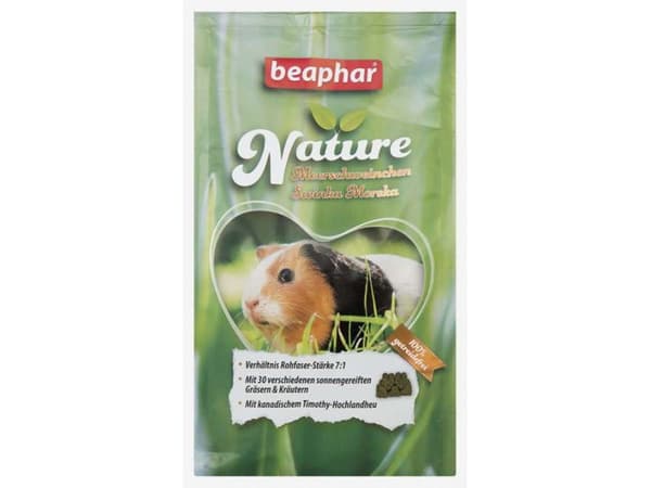 Beaphar Nature, Granuler, 750 g, Guinea gris, Vitamin A, Vitamin B1, Vitamin B12, Vitamin B2, Vitamin B6, Vitamin B9 (folic acid), Vitamin C,..., Jod