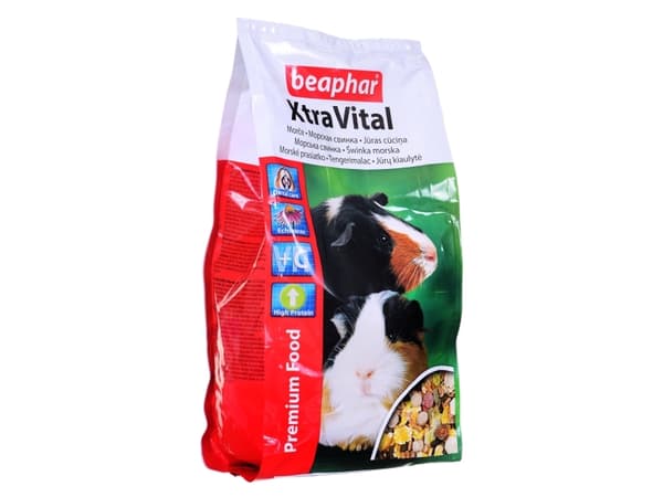 Beaphar XtraVital, Gryn, 1 kg, Guinea pig, Vitamin A, Vitamin C, Vitamin D3, Natrium, Kalcium, Jod, Manganese, Phosphorus, Kalium, Zink, 17%