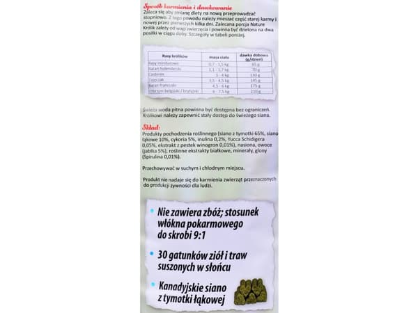 Beaphar Nature, Granuler, 1,25 kg, Kanin, Vitamin A, Vitamin B1, Vitamin B12, Vitamin B2, Vitamin B6, Vitamin B9 (folic acid), Vitamin C,..., Selen,