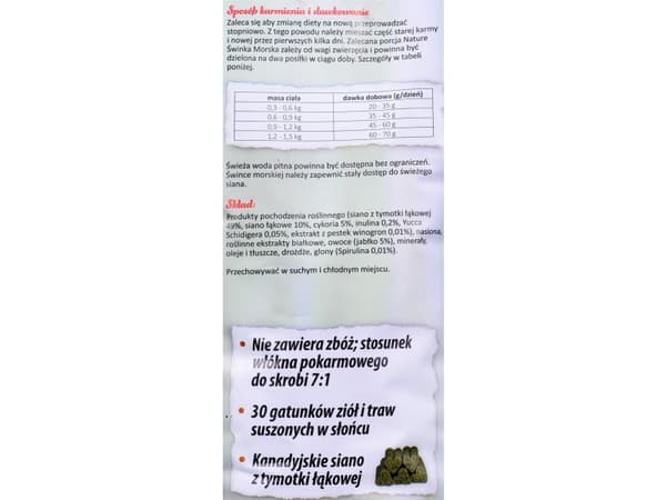 Beaphar Nature, Granuler, 1,25 kg, Guinea gris, Vitamin A, Vitamin B1, Vitamin B12, Vitamin B2, Vitamin B6, Vitamin B9 (folic acid), Vitamin C,..., K