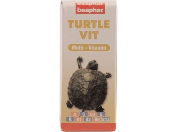 Beaphar Turtle Vit, Skilpadde, Dråper, Generelle helsefordeler, Vitamin A, Vitamin B1, Vitamin B12, Vitamin B2, Vitamin B3, Vitamin B5, Vitamin B6, V