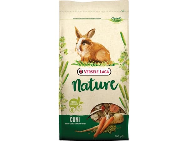 Versele-Laga Cuni Nature, Matbit, 700 g, Kanin, Vitamin A, Vitamin C, Vitamin D3, Vitamin E, Kopper, Kobbersulfat, Jod, Strykejern, Mangan, Selen, Zi