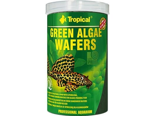 Tropical Green Algae Wafers, Akvariefisk, Tør fiskefoder, Tablet, Vitamin A, vitamin C, vitamin D3, vitamin E, Kobber, Jod, Jern, Mangan, Molybden, S