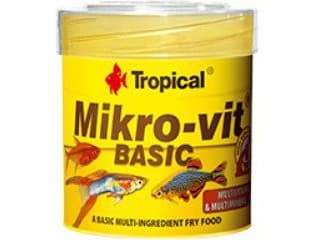Tropical Mikro-Vit Basic, Akvaariokala, Kuiva kalanruoka, Rapea, A-vitamiini, C-vitamiini, D3-vitamiini, E-vitamiini, 48%, 8%