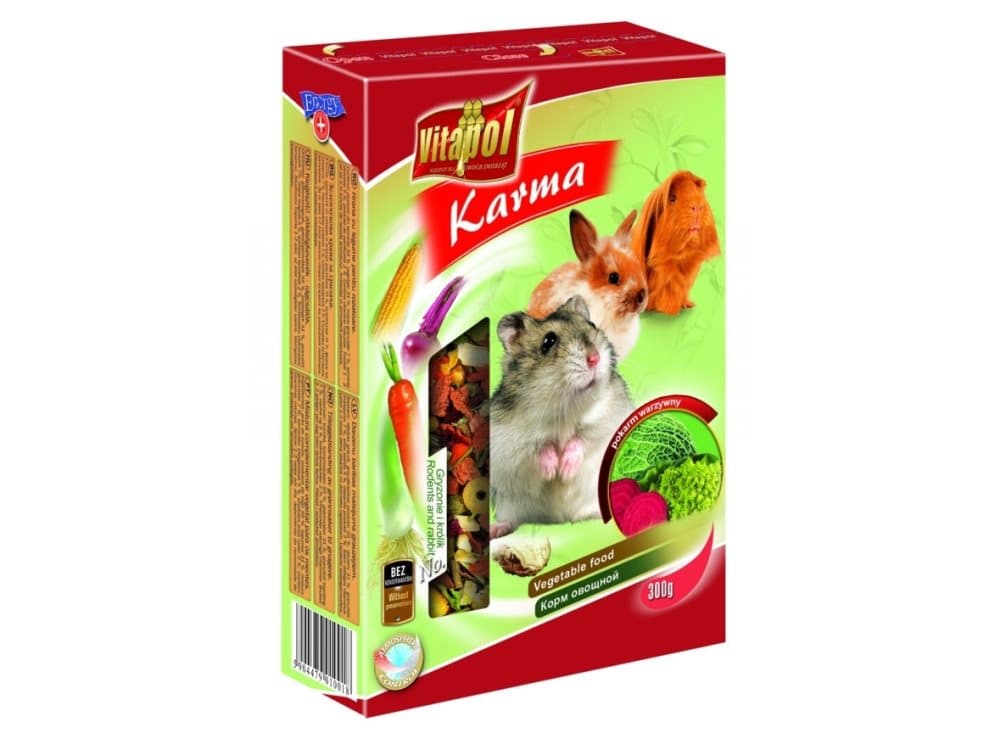 Vitapol zvp-1001, hö, 300 g, marsvin, hamster, kanin, A-vitamin, B1-vitamin, B2-vitamin, C-vitamin, E-vitamin