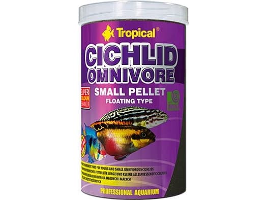 Tropical Cichlid Omnivore Small Pellet, Akvaariokala, Kuiva kalanruoka, Rapea, A-vitamiini, D3-vitamiini, E-vitamiini, 43%, 5%