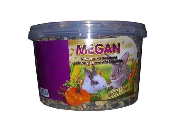 Megan 5906485082089, Välipala, 1,5 kg, Hamsteri, Jänis, granules, barley, wheat, sunflower seeds, peas, carob, corn crisps, parsley, red beet, dried.
